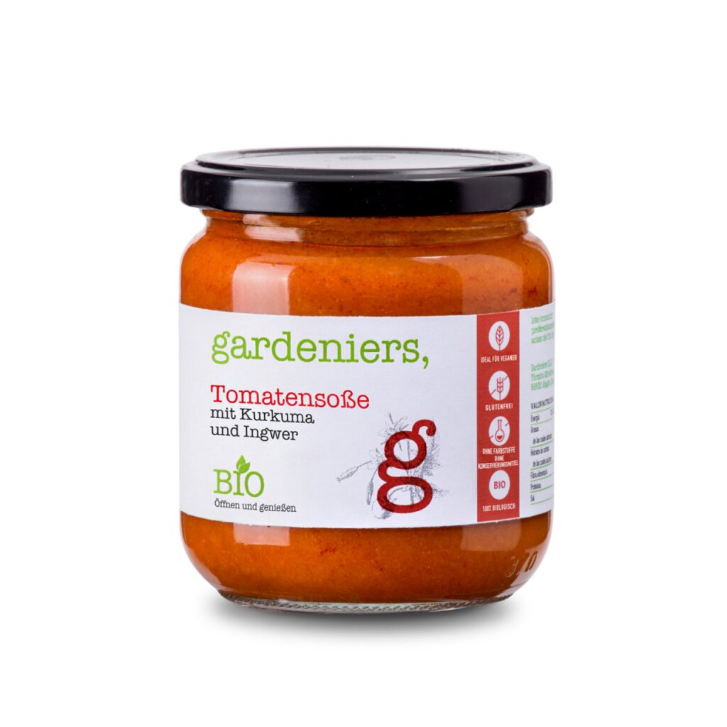 Bio Tomatensoße mit Kurkuma und Ingwer 370ml - gardeniers kaufen | Su